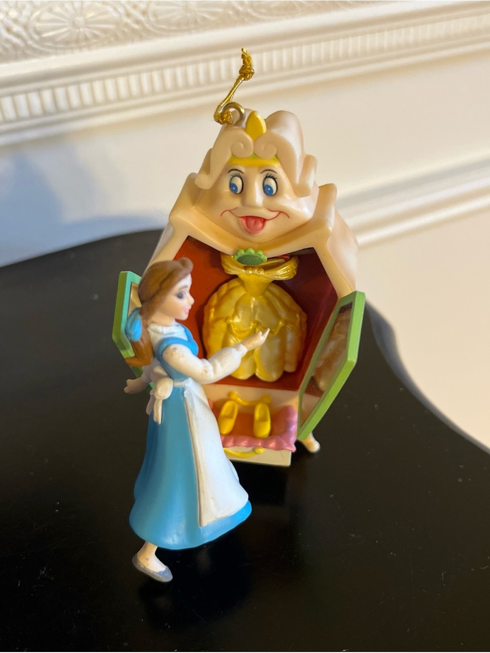 Enesco vintage 1992 Disney Beauty and the Beast Belle w/wardrobe ornament 3.5”